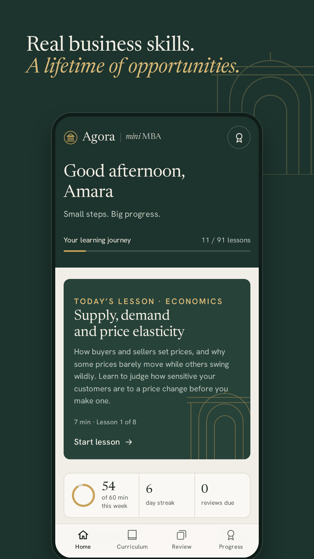 Screenshot of Agora mini MBA